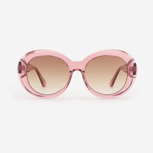 Cambered Round Acetate Unisex Sunglasses 21A8090